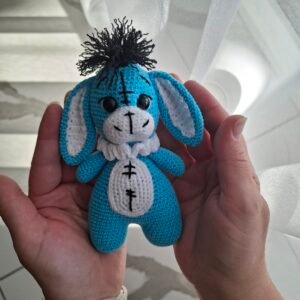 Rankų darbo nertas - Asiliukas 14cm